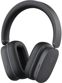 Baseus Bowie H1 Wireless ANC Ενσύρματα & Ασύρματα Bluetooth Ακουστικά Over Ear με Noise Canceling Μαύρα