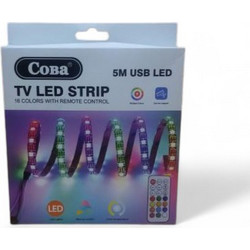 Ταινία φωτός LED USB TV COBA 5m 16 Χρώματα με Τηλεχειριστήριο
