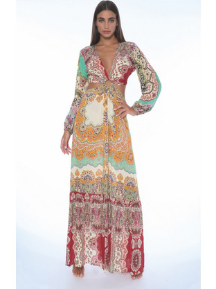 Miss Bikini Maxi Φόρεμα για Γάμο / Βάπτιση Πολύχρωμο V3039D