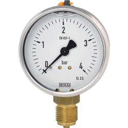 WIKA ΚΕΝΟΜΑΝΟΜΕΤΡΟ ΓΛΥΚΕΡΙΝΗΣ Φ 100 -1/0 BAR G1/2"