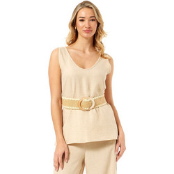 Αμάνικη Μπλούζα Linen-Look - Μπεζ