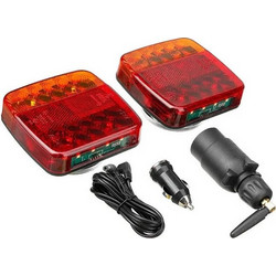 Auto Gs Φανάρια Τρέιλορ Led Μαγνητικά Ασύρματα 12 - 24 Volt 10x10.5 Cm 2 Τεμάχια - (39547)