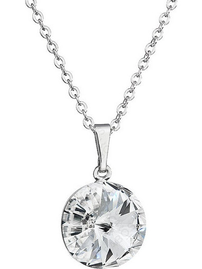 Χειροποίητο κολιέ με κρύσταλλα Swarovski σε διάφανο χρώμα (F1088)