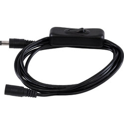 70682 Καλώδιο Διακόπτης ON/OFF DC 12-24V 180cm από Jack Male 2.1x5.5mm σε Female 2.1x5.5mm Μαύρο L185 x W1.9 x H1.5cm