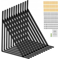 Βάσεις Ραφιών VEVOR, 18 x 12 in, 12 τεμ. Μαύρες Τρίγωνες Βάσεις, 160 lbs Φορτίο SJZJGBZJYGHWULB3QV0