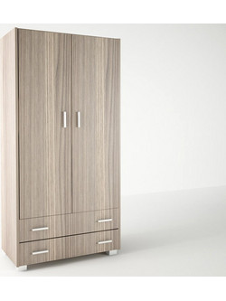Sarris SB Δίφυλλη Ντουλάπα Ρούχων 1 Σταχτί 85x50x180cm