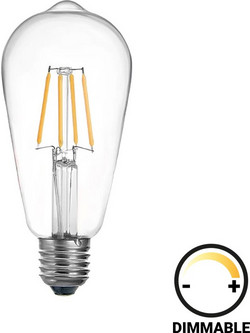 Λαμπτήρας LED ST64 Bulb pakoworld dimmable 4W E27 clear