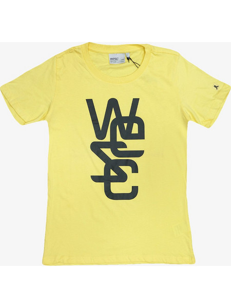 WESC Women Overlay T-Shirt - BLEACHED YELLOW - 121WE-00253-BLCHDYEL