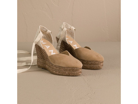 Manebi Wedge Espadrilles Vintage Taupe On Tone