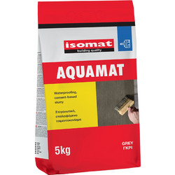 Isomat Aquamat Επαλειφόμενο Μονωτικό Στεγανωτικό Τσιμεντοειδές Κονίαμα Ταράτσας & Δεξαμενής Γκρι 5kg