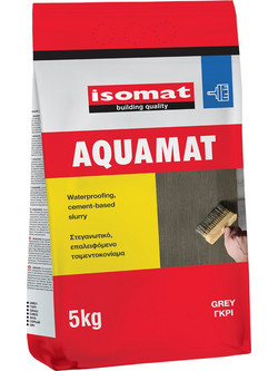 Isomat Aquamat Επαλειφόμενο Μονωτικό Στεγανωτικό Τσιμεντοειδές Κονίαμα Ταράτσας & Δεξαμενής Γκρι 5kg