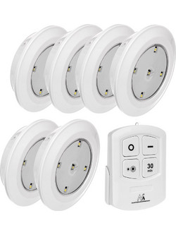 Maclean Energy MCE165 Remote Control LED Lamps Set, AAA Battieries, 6 Pieces in Set