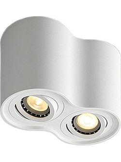 Avide Φωτιστικό Οροφής GU10 Spot Light Στρογγυλό Λευκό Περιστρεφόμενο Διπλό