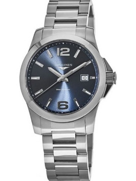 Longines Conquest Ανδρικό Ρολόι με Ασημί Μεταλλικό Μπρασελέ L3.759.4.96.6