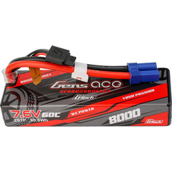 Gens ace G-Tech 8000mAh 2S1P 7.6V 60C High Voltage Lipo Battery with EC5 plug