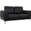 HomeMarkt Kenzie Διθέσιος Καναπές από Δερματίνη Μαύρος 142x81x81cm HM3121.21