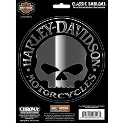 Αυτοκόλλητο Harley-Davidson νεκροκεφαλή σε εφέ χρώμιο | Harley-Davidson Classic Skull Emblem | CG8123