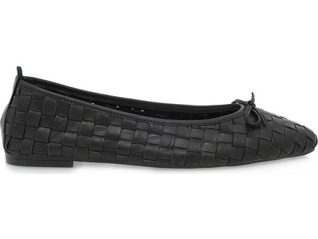 JK LONDON ΜΠΑΛΑΡΙΝΕΣ U178W717118W - ΜΑΥΡΟ ΠΛΕΚΤΟ ΔΕΡΜΑ U178W717118W-BLACK