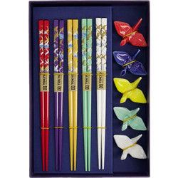 Τσοπστικς με Βάση Tokyo Design Studio Giftset Chopsticks with Crane Rests 5 Pairs
