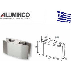 Στήριγμα τζαμιού διπλό 8-10mm για κολώνα F50-103 Aluminco 4192