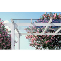 Πέργκολα Classic Aluminco σε χρώμα RAL 1015, διαστάσεων 470x290, ύψους 2.6 μέτρων