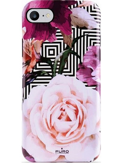 Puro Glam Geo Flowers - Case For Iphone Se (2022/2020) / 8/7 / 6s (Pink Peonies) - (IPC747CGEOFLO2BLK)