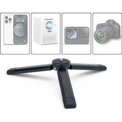 Techsuit - Mini Tripod - for Selfie Sticks, Universal, with 1/4 inch Screw, Aluminum Alloy - Black - (TPD2)