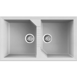 Elleci Tekno 450 Ένθετος Νεροχύτης Γρανίτη Αντιστρεφόμενος Bianco Titano 86x50cm