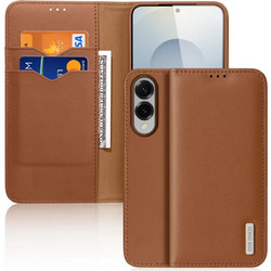 Dux Ducis Hivo Samsung Galaxy S25 Edge Case With Flip And Rfid Protection - Brown - (Dux Ducis Hivo Ss S25 Edge Brown)