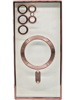 Magsafe Back Cover Σιλικόνης Διάφανο/Ροζ (Galaxy S22 Ultra)