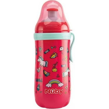 Nuby Pop Up Unicorns Red 360ml