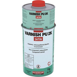 Isomat Varnish-Pu 2K (A+B) Βερνίκι Επιφάνειας Μετάλλου Ξύλου Πέτρας Κονιαμάτων Διαλύτου Satin 1kg