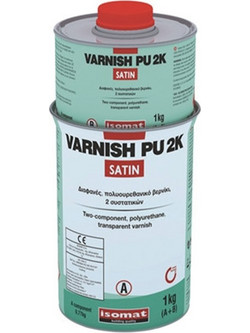 Isomat Varnish-Pu 2K (A+B) Βερνίκι Επιφάνειας Μετάλλου Ξύλου Πέτρας Κονιαμάτων Διαλύτου Satin 1kg