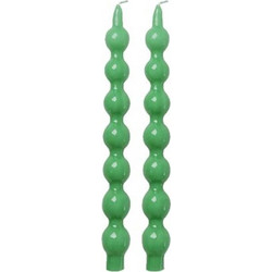 Κεριά Κηροπηγίου Πράσινα Κυματιστά Curved Green 30cm Rice (2 Τεμάχια)