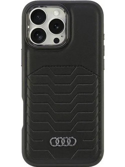 Audi Synthetic Leather MagSafe iPhone 16 Pro Max 6.9 black/black hardcase AU-TPUPCMIP16PM-GT/D3-BK - (AUDI000187-0)