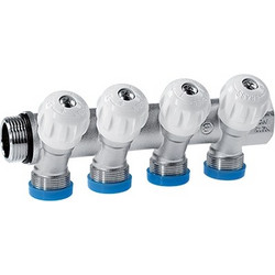 Συλλέκτης ορειχάλκινος γωνιακός 3/4'' 4 οπών Smart (773) Brass Form