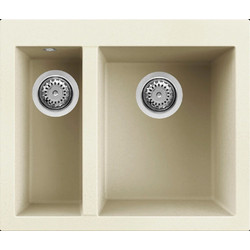 Elleci Quadra 150 Ένθετος Νεροχύτης Γρανίτη Bianco Antico 59x50cm