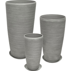 MarHome Stone Σετ Κασπώ Polyresin Γκρι L:Φ40x75.5 M:Φ32x58 S:Φ23x42cm 6τμχ