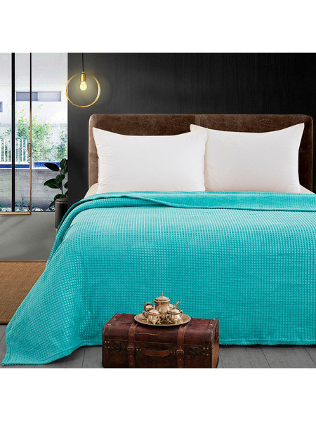 Κουβέρτα Μονόχρωμη Μονή Fleece Art 11554 160x220εκ Τυρκουάζ