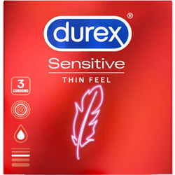 Durex Sensitive Thin Feel Προφυλακτικά Λεπτά με Λιπαντικό 3τμχ
