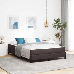 vidaXL Κρεβάτι με ελατήρια Σκούρο Καφέ 160 x 200 cm ύφασμα