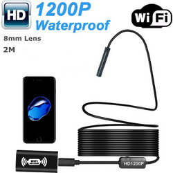 Ασύρματη Ενδοσκοπική Κάμερα HD WiFi + USB Αδιάβροχη Με 2m Καλώδιο Και Ρυθμιζόμενο Φωτισμό LED