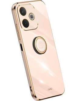 XINLI Θήκη Σιλικόνης Electroplating με Βάση Στήριξης για Oppo A5 Pro 4G (Global) / 5G (Global) / A5 Energy 5G (China) - Ροζ