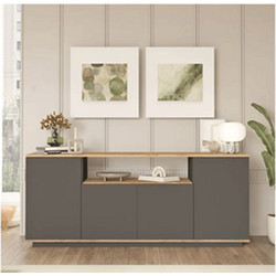 Μπουφές σε χρώμα atlantic pine/ανθρακί 180x44.5x75