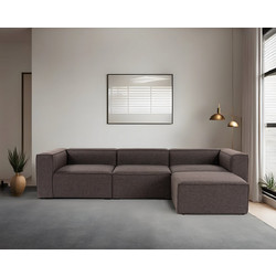 Papatya Fora Γωνιακός Καναπές Καφέ 296x185x66cm