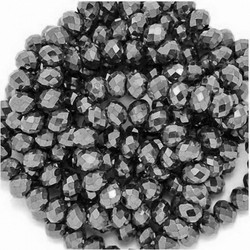 Ροδέλα Κρυστάλλινη Ταγιέ 6x8mm 226107003 Ασημι 10 τεμαχια