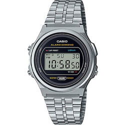 Casio Vintage Ψηφιακό Ανδρικό Ρολόι Χρονογράφος με Μαύρο Μεταλλικό Μπρασελέ B640WBG-1BEF