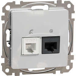 Schneider Sedna Design RJ45-RJ11 πρίζα CAT6 UTP Αλουμίνιο - SDD113468