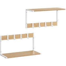 Vasagle Ράφι Τοίχου Δρυς Λευκό Σετ 2τμχ 50x24.2x26.5cm LCR830W09 ref10291770