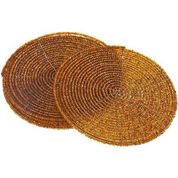 JΚ Home Decor - Σουβέρ Χάντρινα S/4 Καφέ 10cm